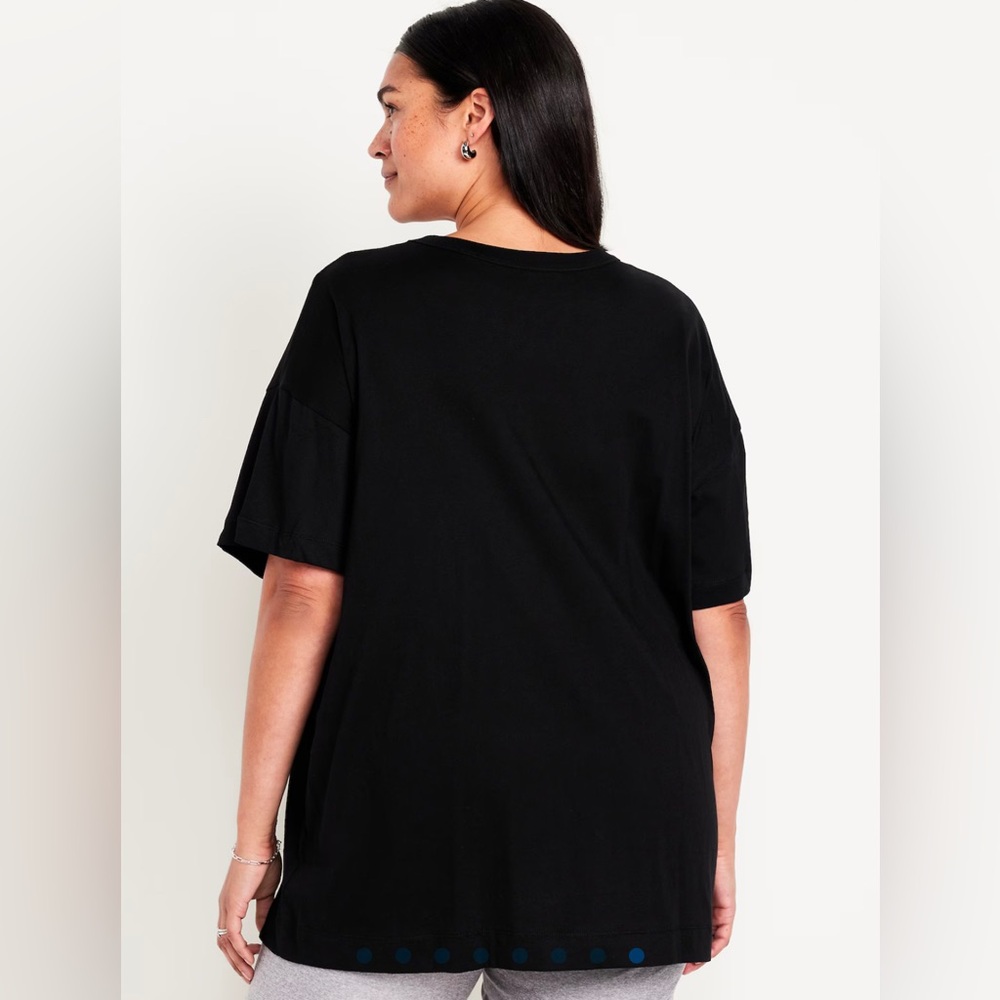 🆕 Old Navy Women's Oversized EveryWear Tunic T-Shirt Short Sleeve Black S 4-6 - Picture 7 of 16